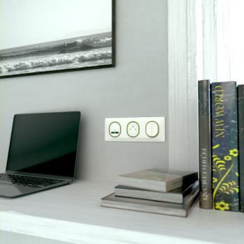  Plaque 3 post Hor 71 mm Blc Lt 