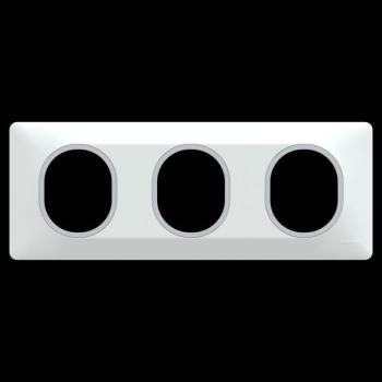  Plaque 3 post Hor 71 mm Blc Ag 