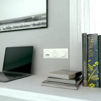  Plaque 3 post Hor 71 mm Blc Ag 