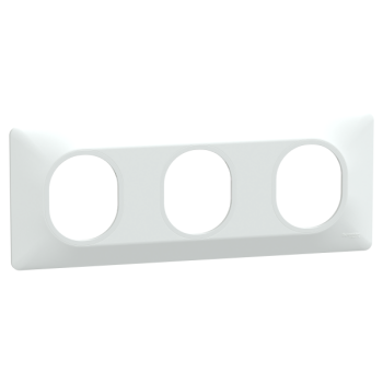  Plaque 3 post Horiz 71mm Blanc 