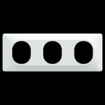  Plaque 3 post Horiz 71mm Blanc 