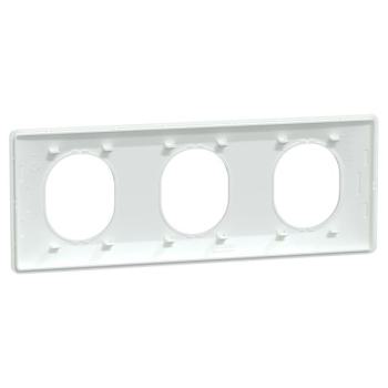  Plaque 3 post Horiz 71mm Blanc 