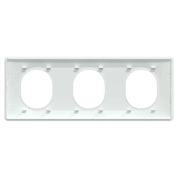  Plaque 3 post Horiz 71mm Blanc 