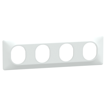  Plaque 4 post Horiz 71mm Blanc 