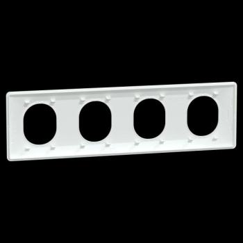  Plaque 4 post Horiz 71mm Blanc 