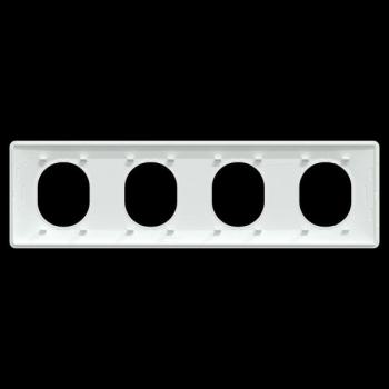  Plaque 4 post Horiz 71mm Blanc 