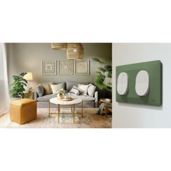  Plaque 2 post Vert 71mm Sauge 