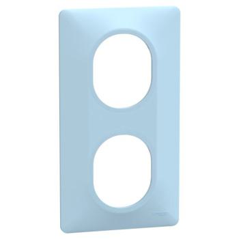  Plaque 2 post Vert 71mm Bleu A 