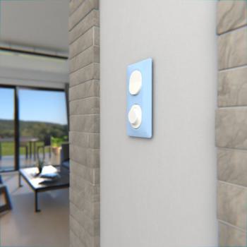  Plaque 2 post Vert 71mm Bleu A 