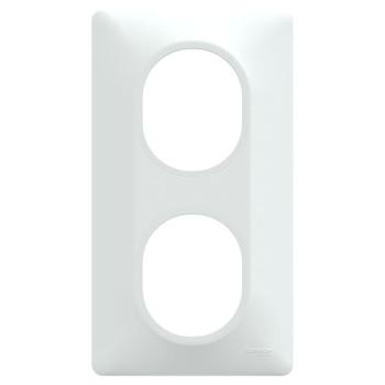  Plaque 2 post Vert 71mm Blanc 