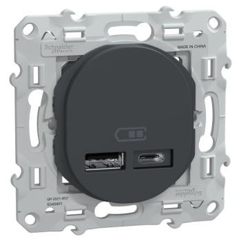  Chargeur USB A+C 12W Anth 