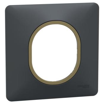  Plaque 1 poste Anthraci Laiton 