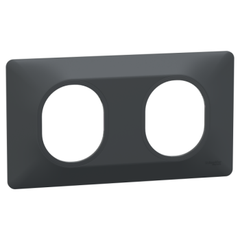  Plaque 2 postes Hor 71mm Anth 