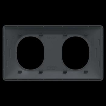  Plaque 2 postes Hor 71mm Anth 