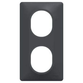  Plaque 2 postes Vert 71mm Anth 