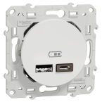  Prise double USB typeA+C Blanc 