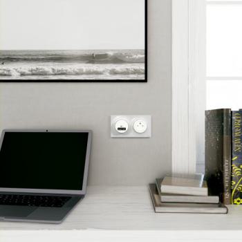  Prise USB type A+C rapide alu 