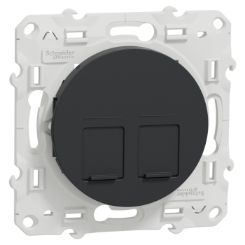  ODACE DBL RJ45 CAT6 UTP ANTH 