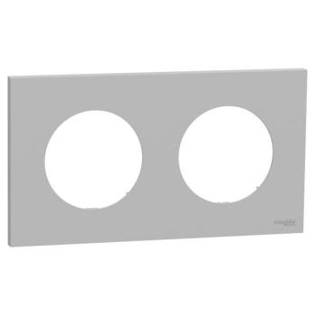  Odace plaque 2 postes gris gal 