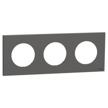  Odace plaque 3 postes gris bas 