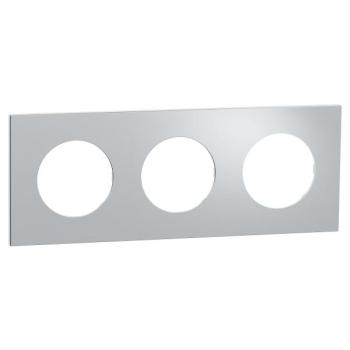  Odace M. plaque 3 postes Alumi 