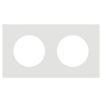  Odace plaque 2 postes blanc 