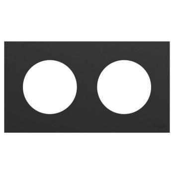  Odace plaque 2 postes noir 