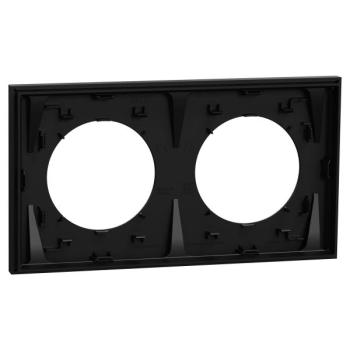  Odace plaque 2 postes noir 