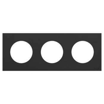  Odace plaque 3 postes noir 