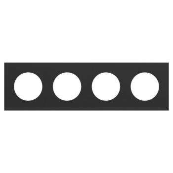  Odace plaque 4 postes noir 