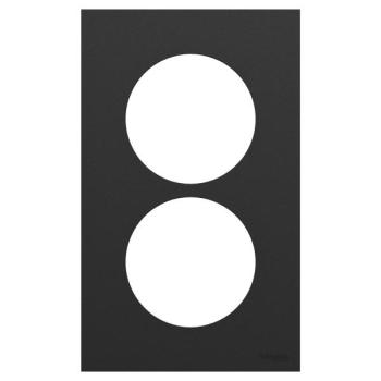  Odace plaque 2 postes 57mm noi 