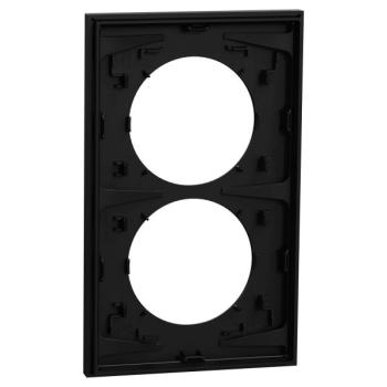  Odace plaque 2 postes 57mm noi 