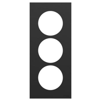  Odace plaque 3 postes 57mm noi 