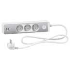  Multipr 3P 2USB 1,5m blc/alu 