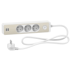  Multipr 3P blc/bois 2USB 1,5m 