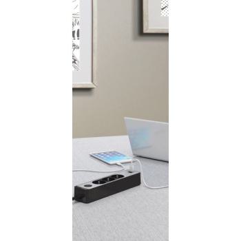  Multipr 5P 2USB 1,5m anthr/alu 