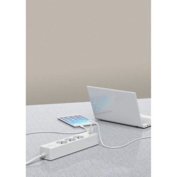  Multipr 5P 2USB 1,5m blc 