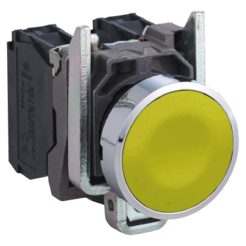  BOUTON POUSSOIR, JAUNE, 1 